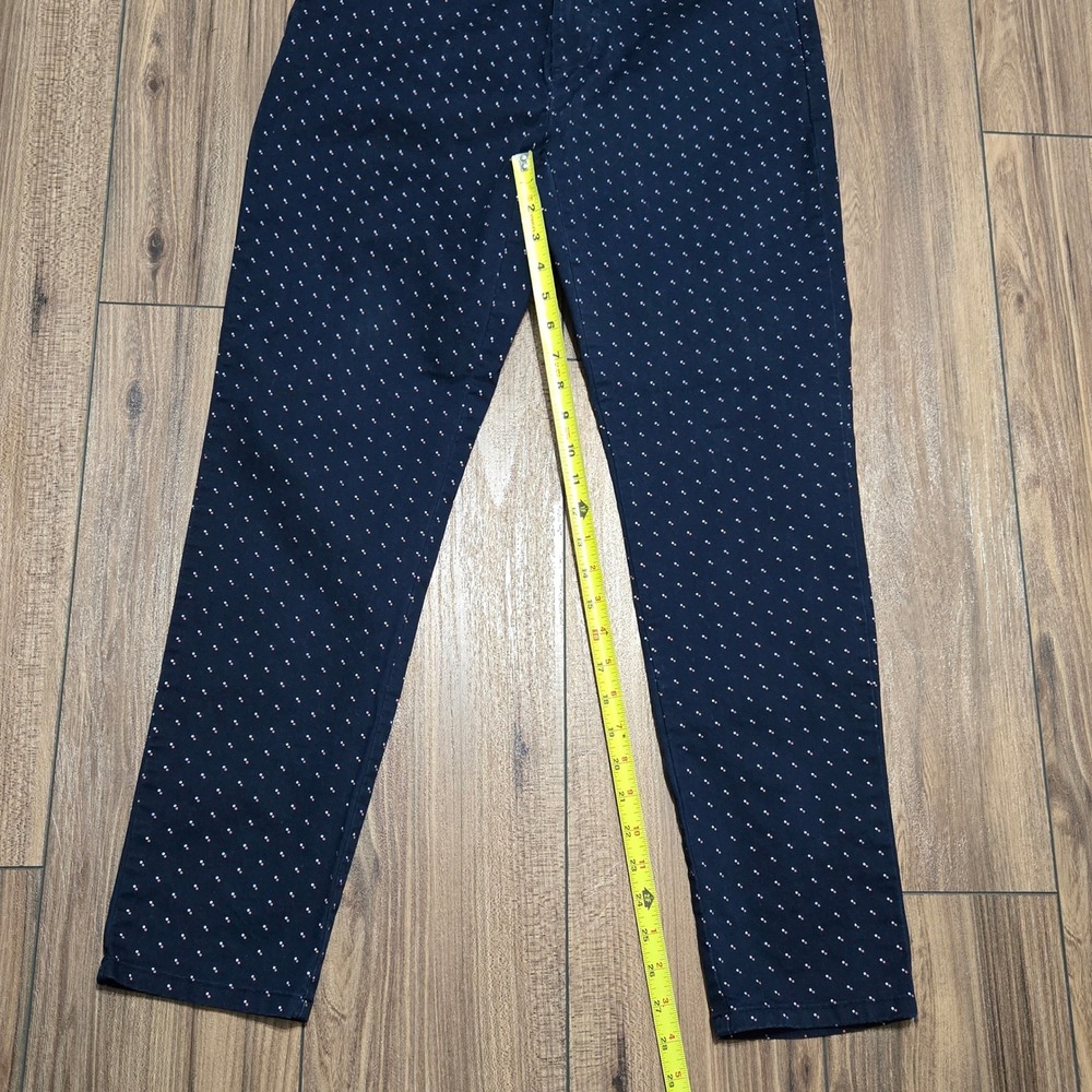 Tommy Hilfiger Hampton Stretch Slim Chino Navy Blue Dots Pants Mid Rise Size 8 - Picture 6 of 13